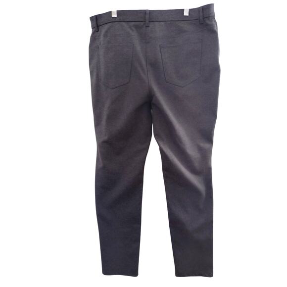 So Slimming by Chico's Pants Wmn's Sz L Gray Stretch Knit Straight Leg 5 Pocket - Picture 3 of 14